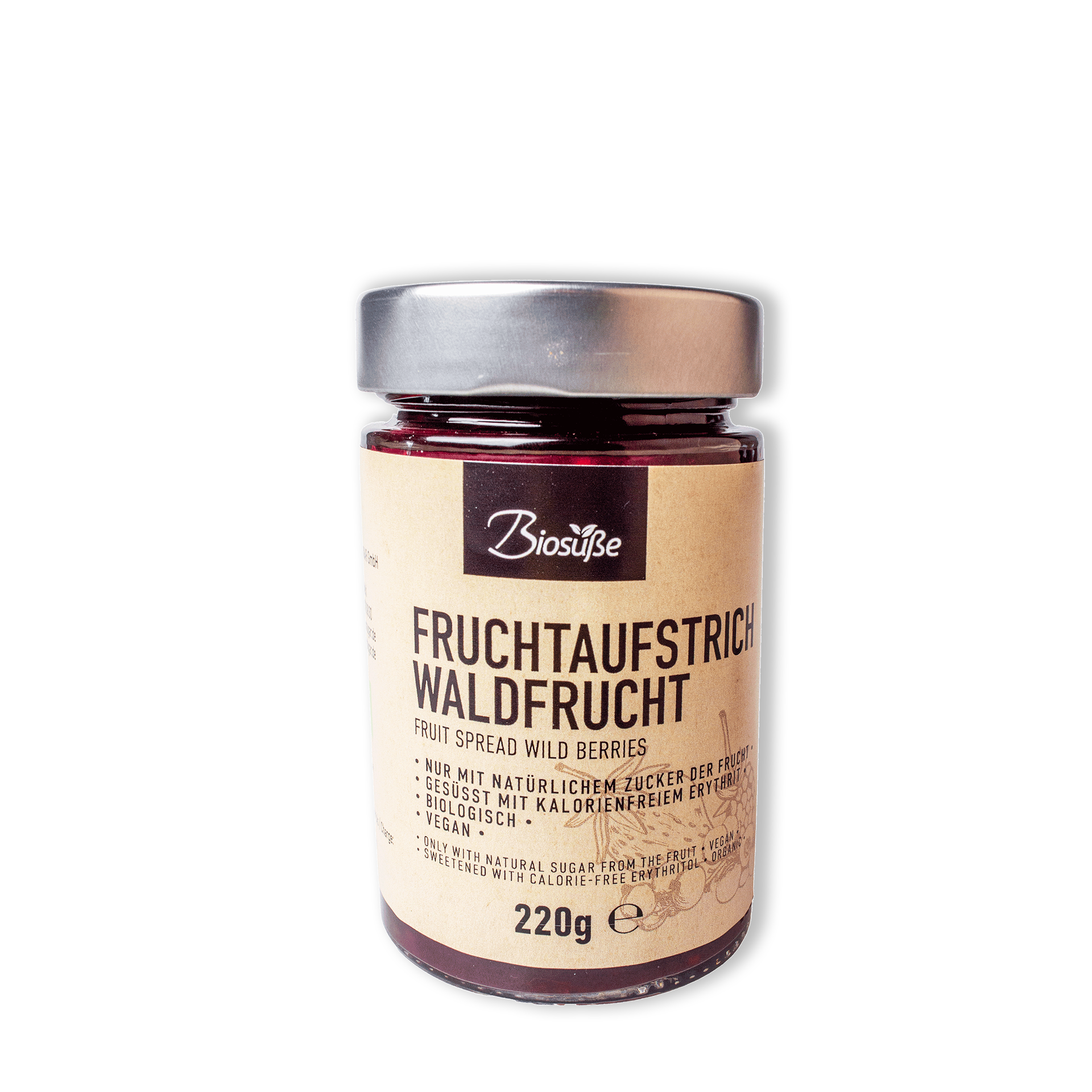 Biosüße Bio Fruchtaufstrich Waldfrucht 220g