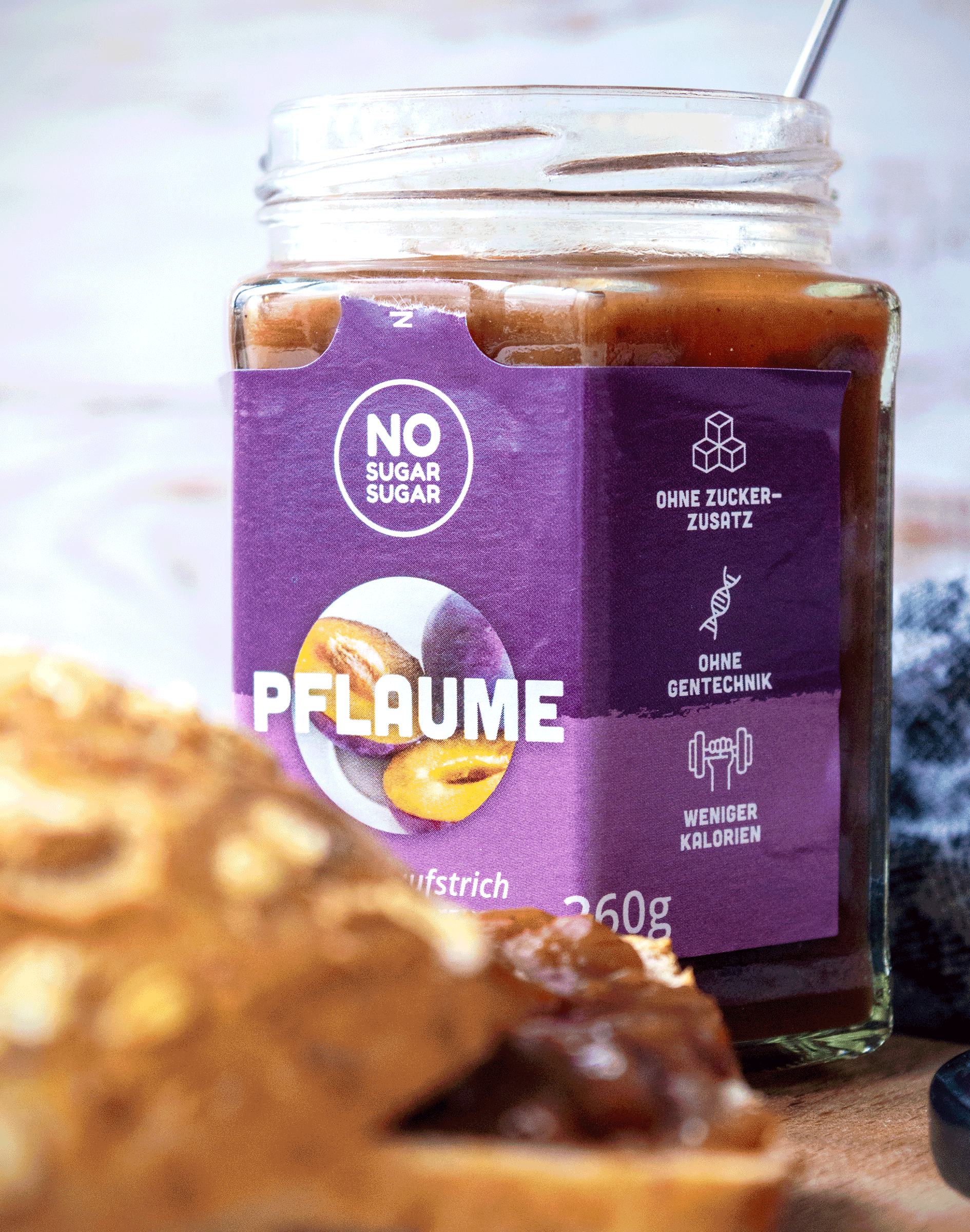 NO SUGAR SUGAR Fruchtaufstrich Pflaume 260g