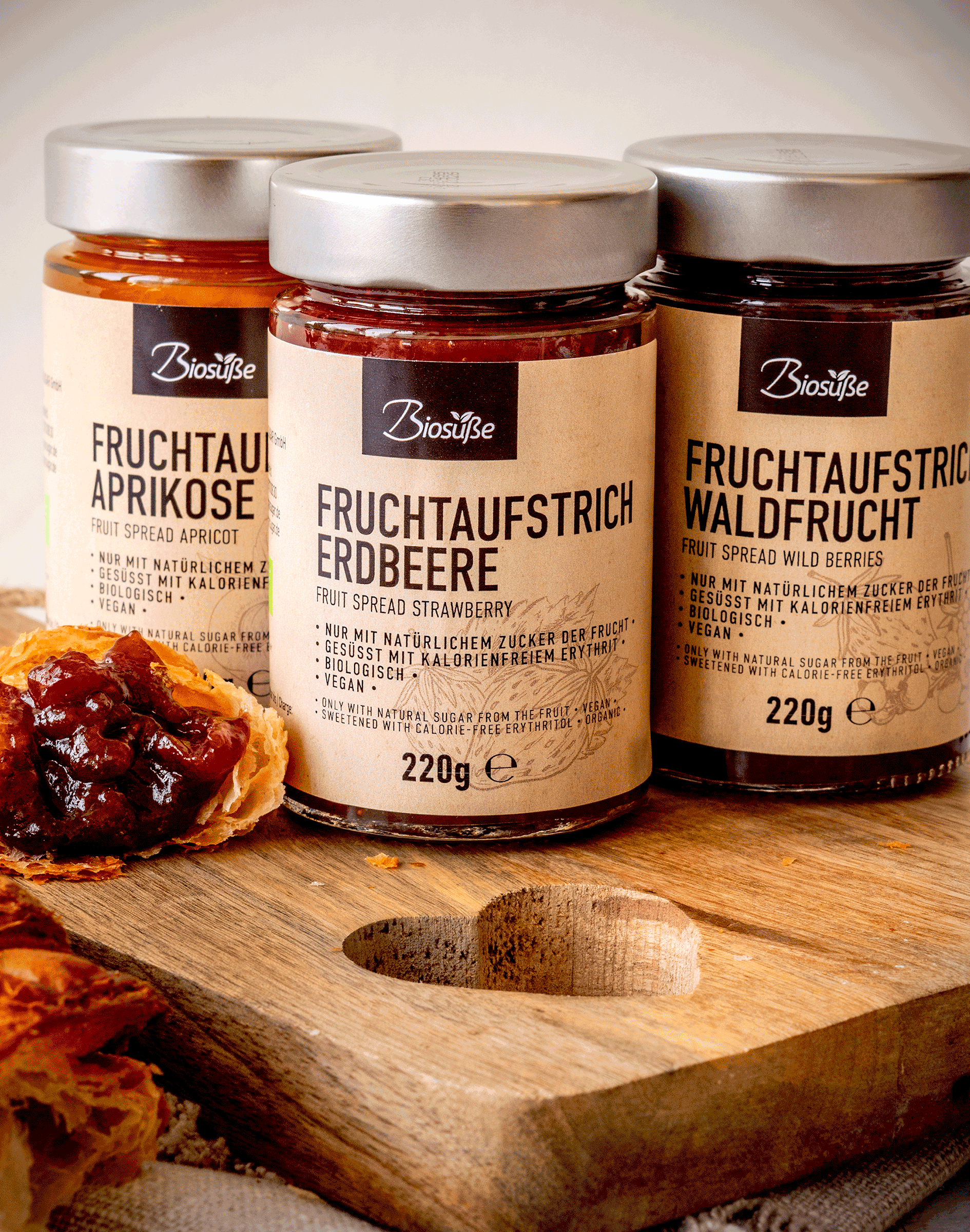 Biosüße Bio Fruchtaufstrich Probierset 3x220g
