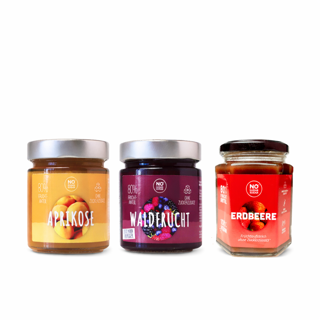 NO SUGAR SUGAR Fruchtaufstrich Probierset 3 Gläser