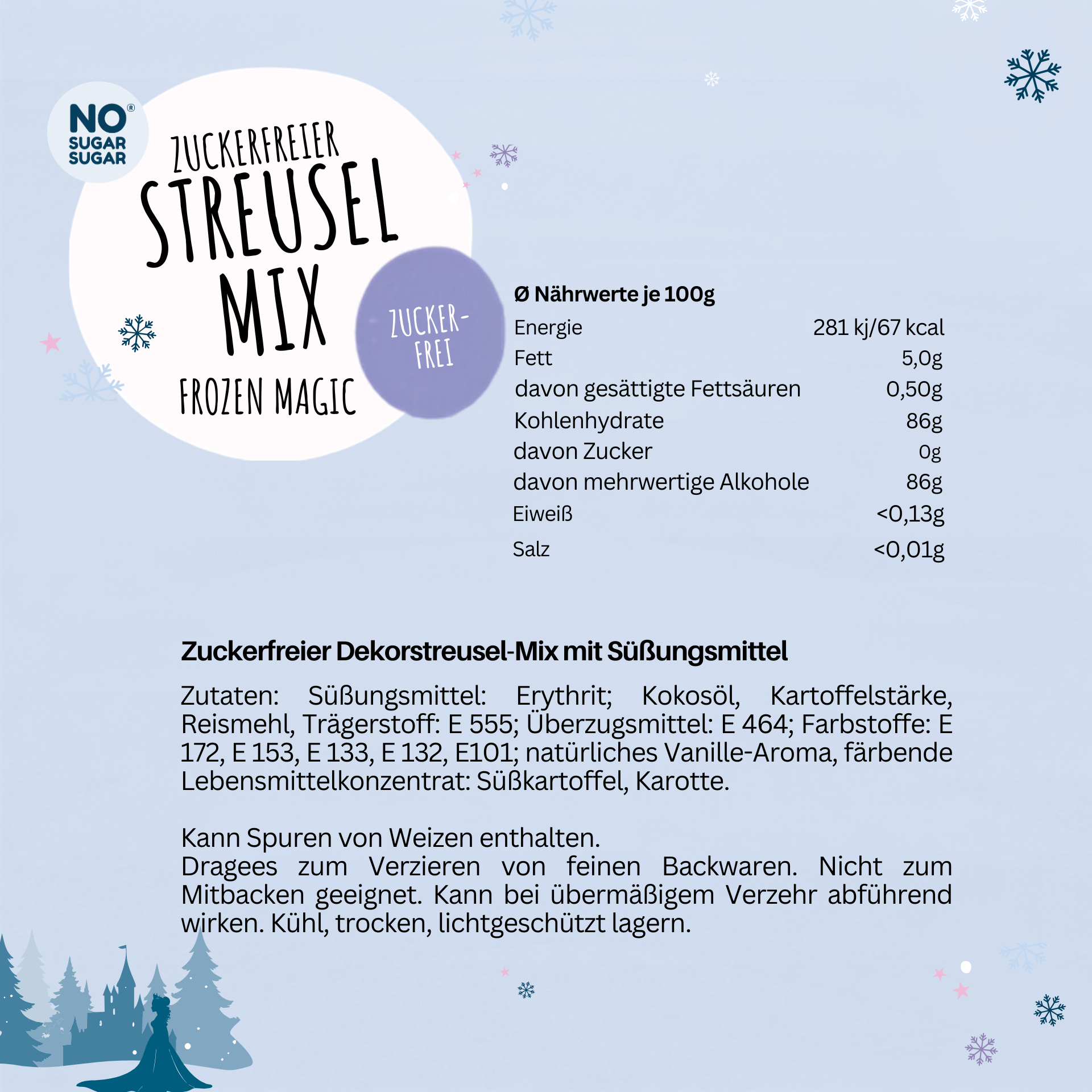 NO SUGAR SUGAR Streuselmix Frozen Magic 90g