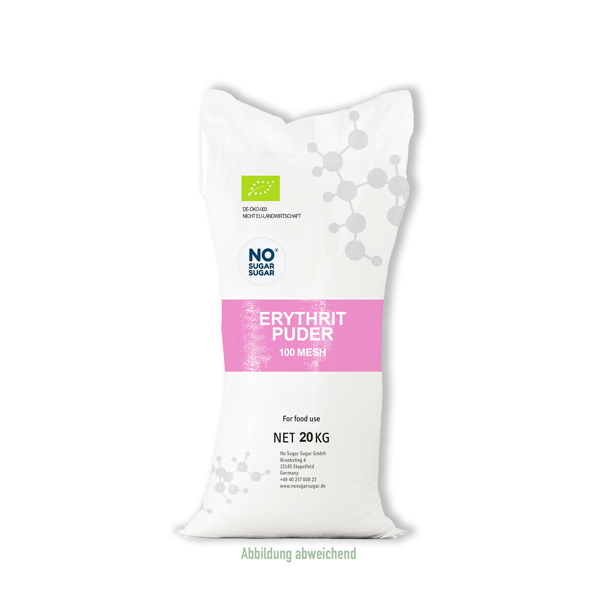 Sack Bio Erythrit Puder 100 mesh 20kg