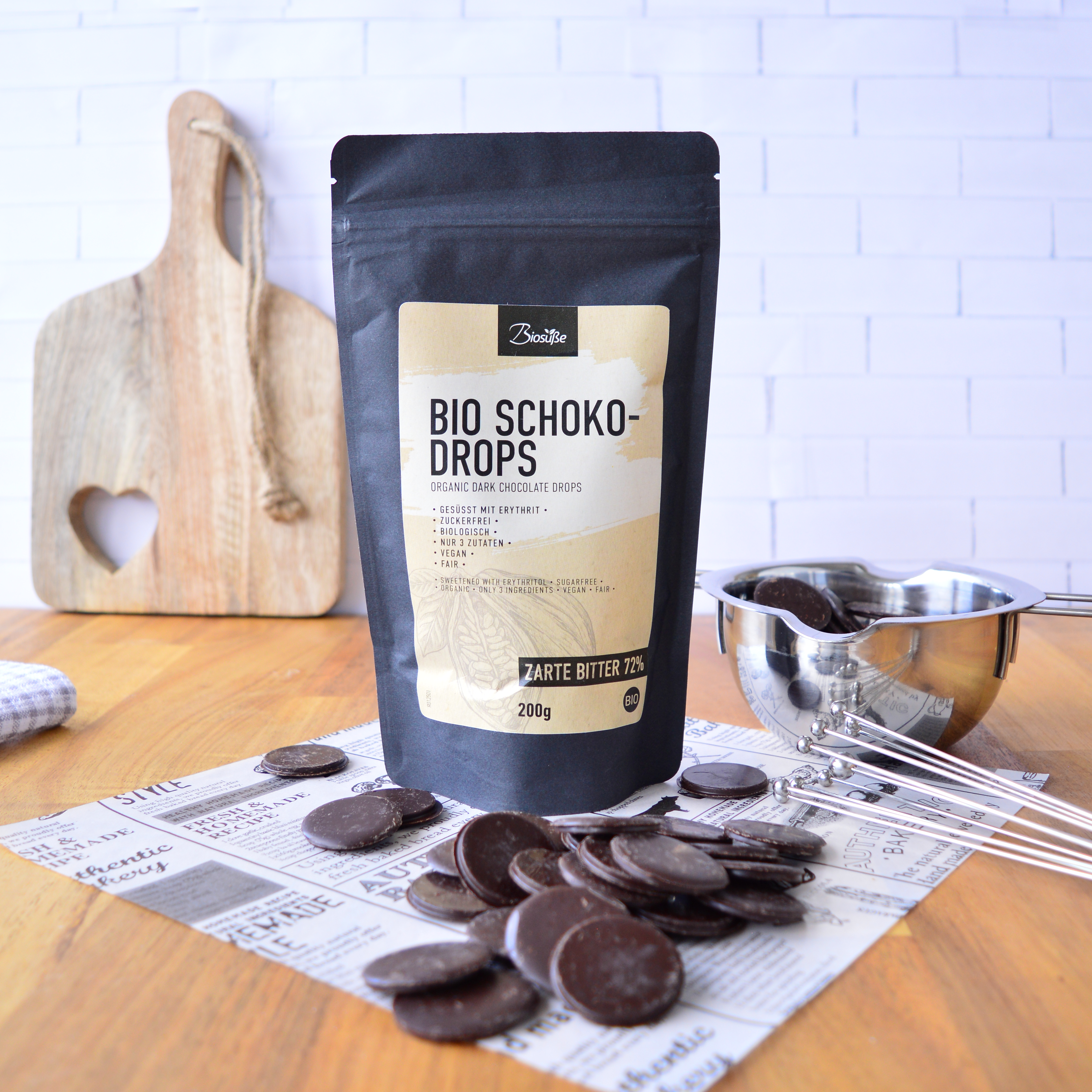 Biosüße Bio Schokodrops Zarte Bitter 200g
