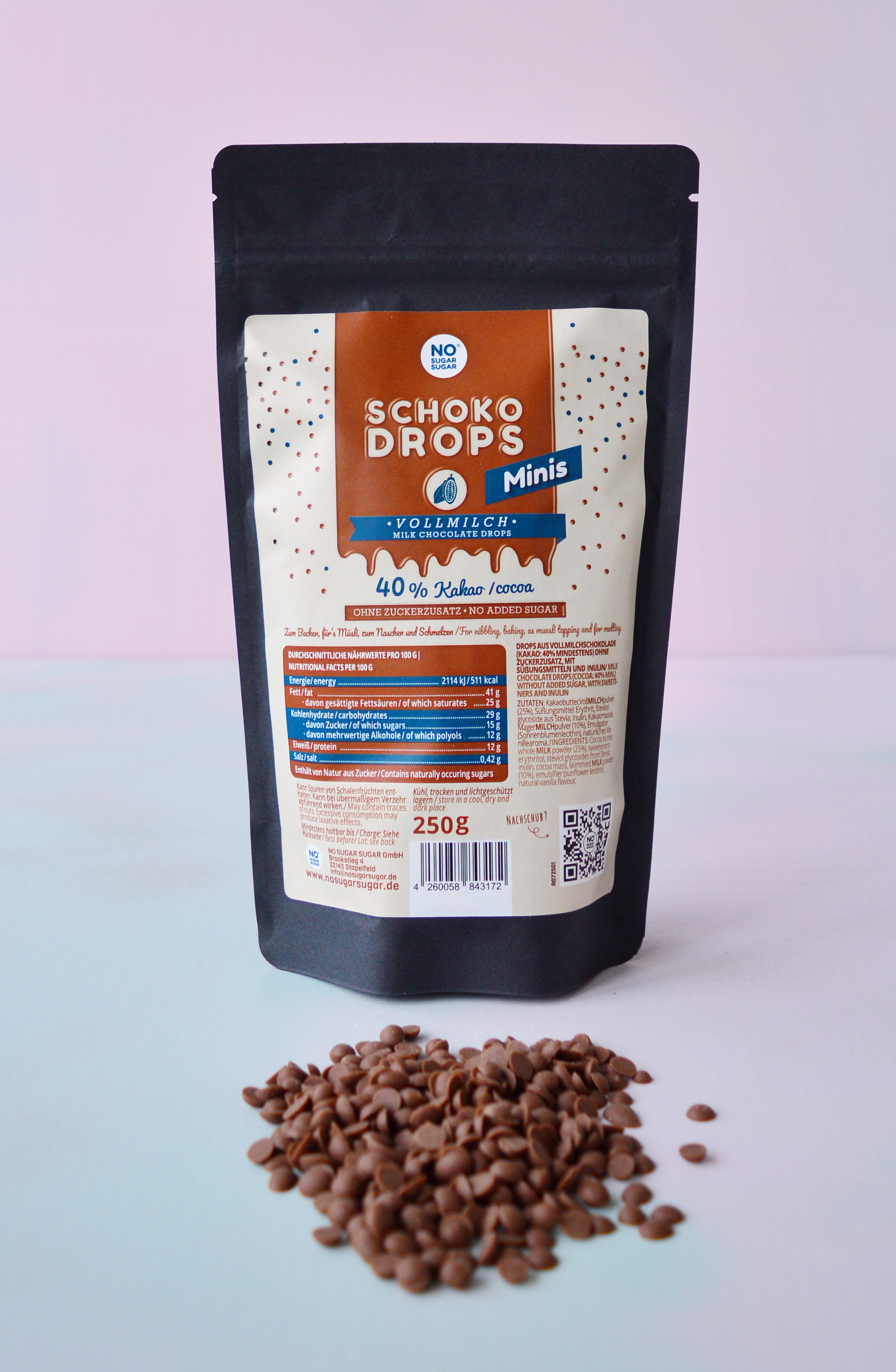 NO SUGAR SUGAR Schokodrops Minis Vollmilch 250g