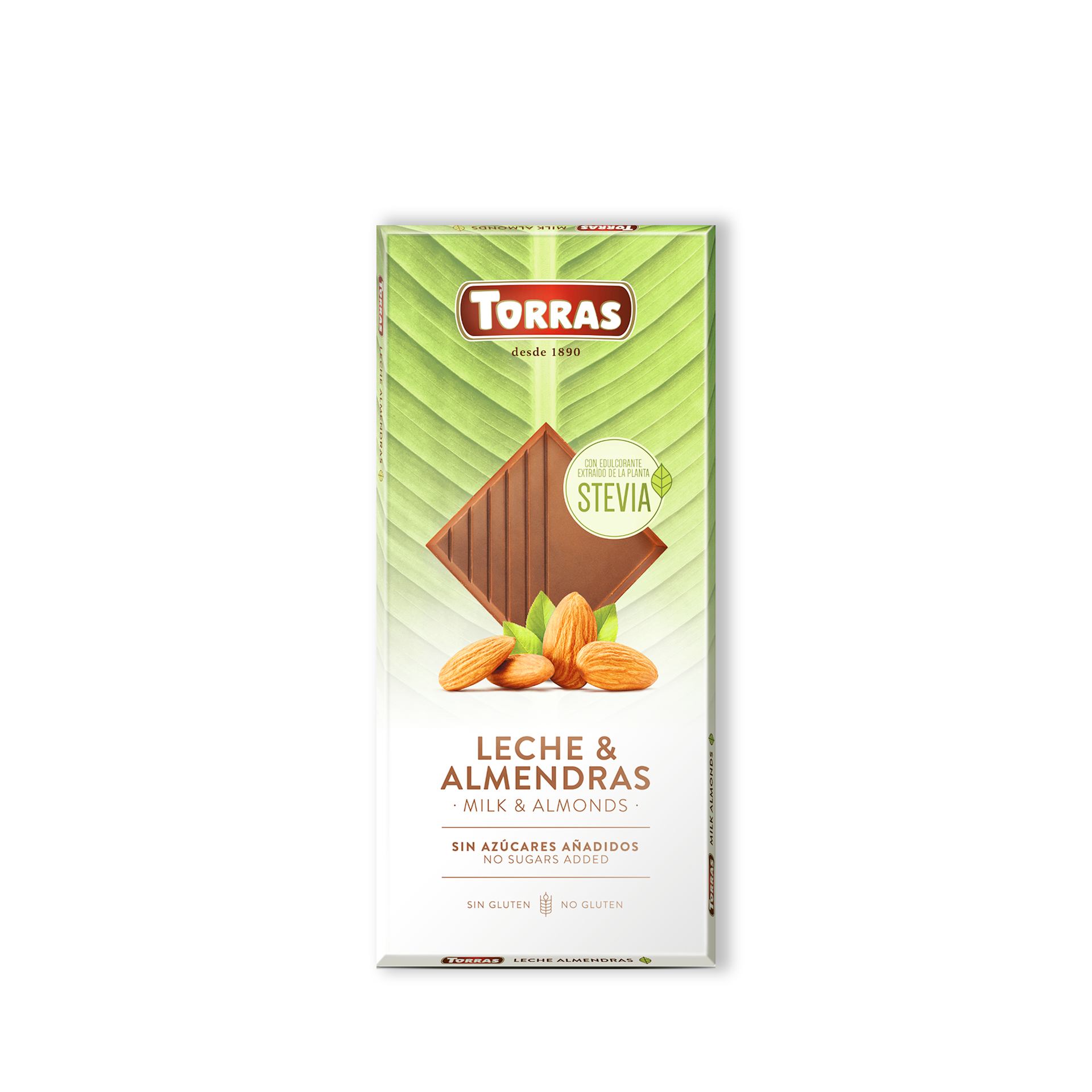 Torras Stevia Schokolade Milch mit Mandel 125g
