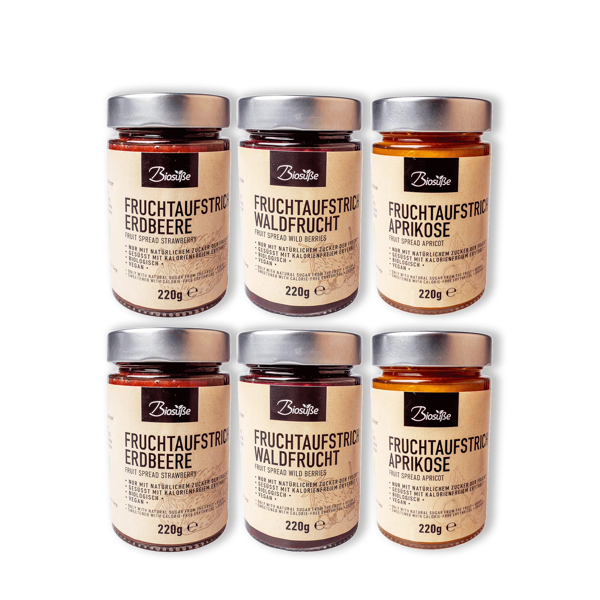 Biosüße Bio Fruchtaufstrich Probierset 6x220g