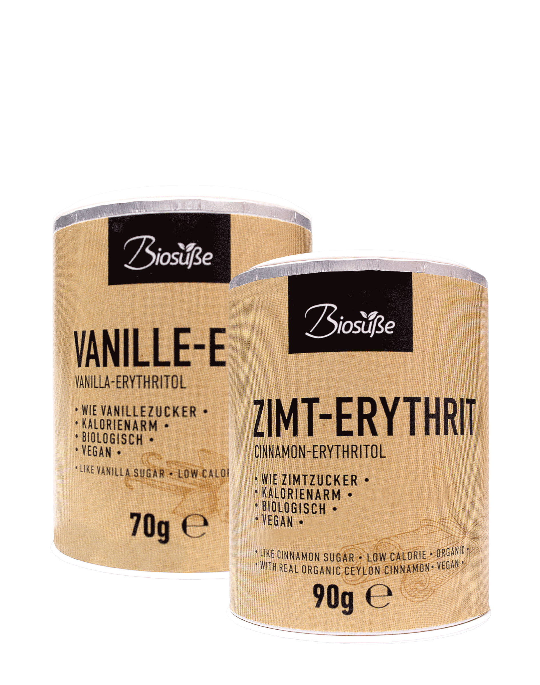 Biosüße Probierset Bio Erythrit Vanille & Bio Erythrit Zimt