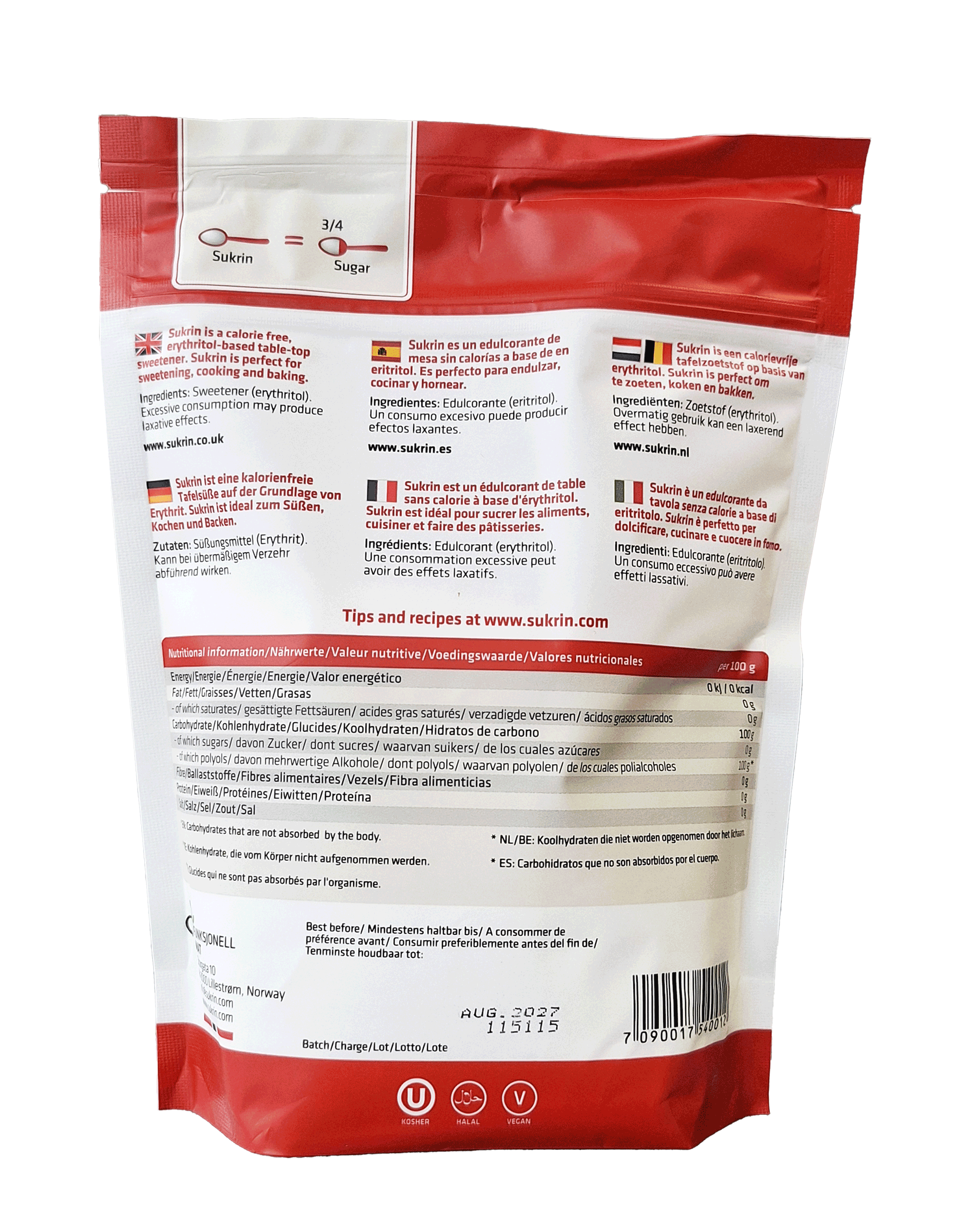 SUKRIN Erythrit 500g