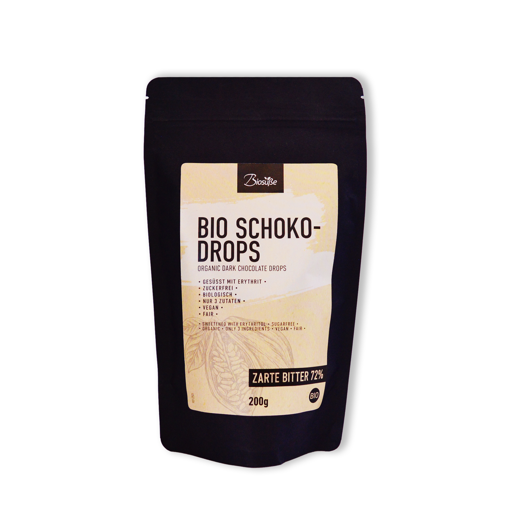 Biosüße Bio Schokodrops Zarte Bitter 200g