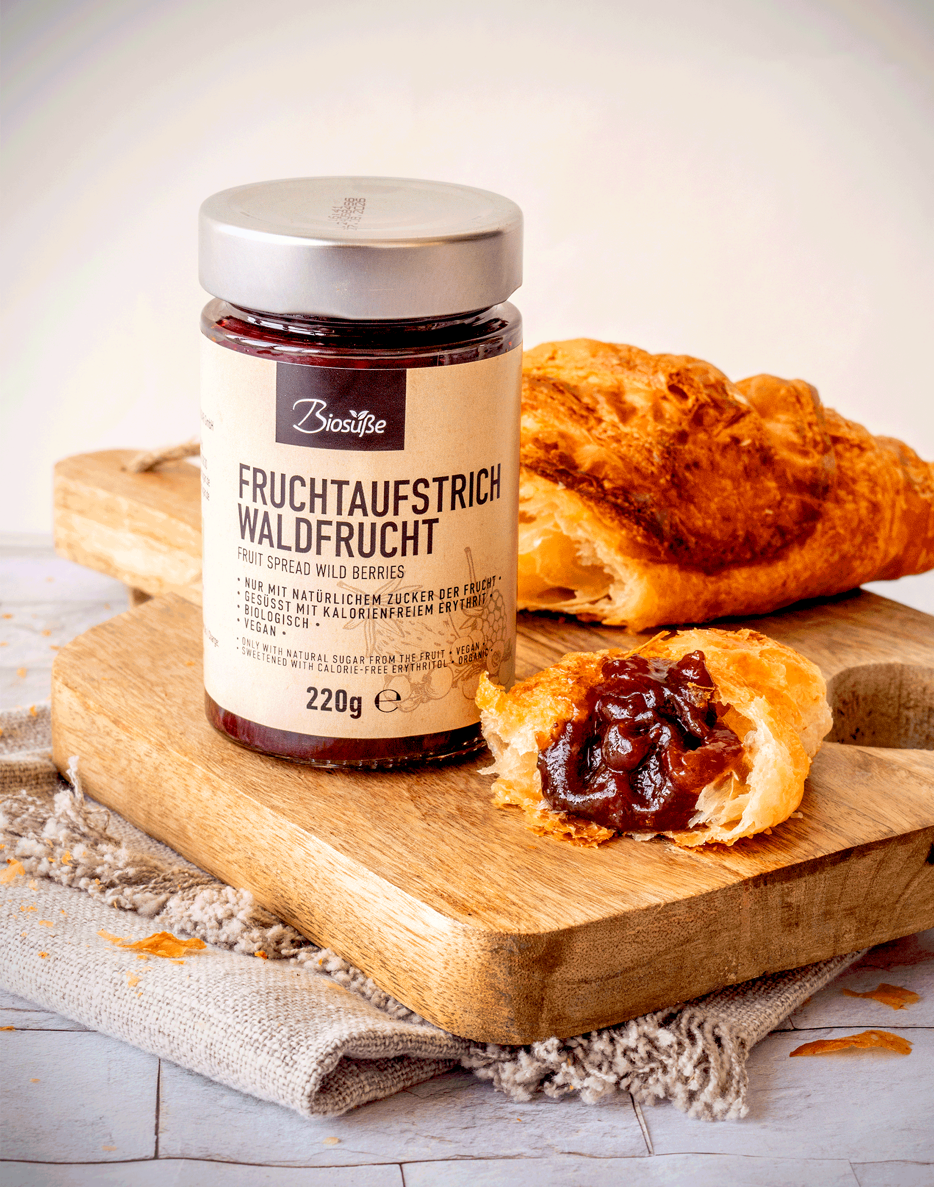 Biosüße Bio Fruchtaufstrich Waldfrucht 220g