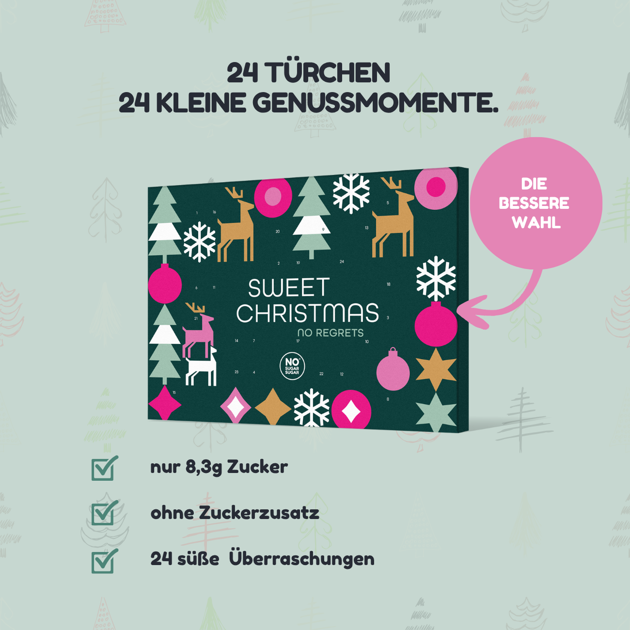 NO SUGAR SUGAR Adventskalender ohne Zuckerzusatz