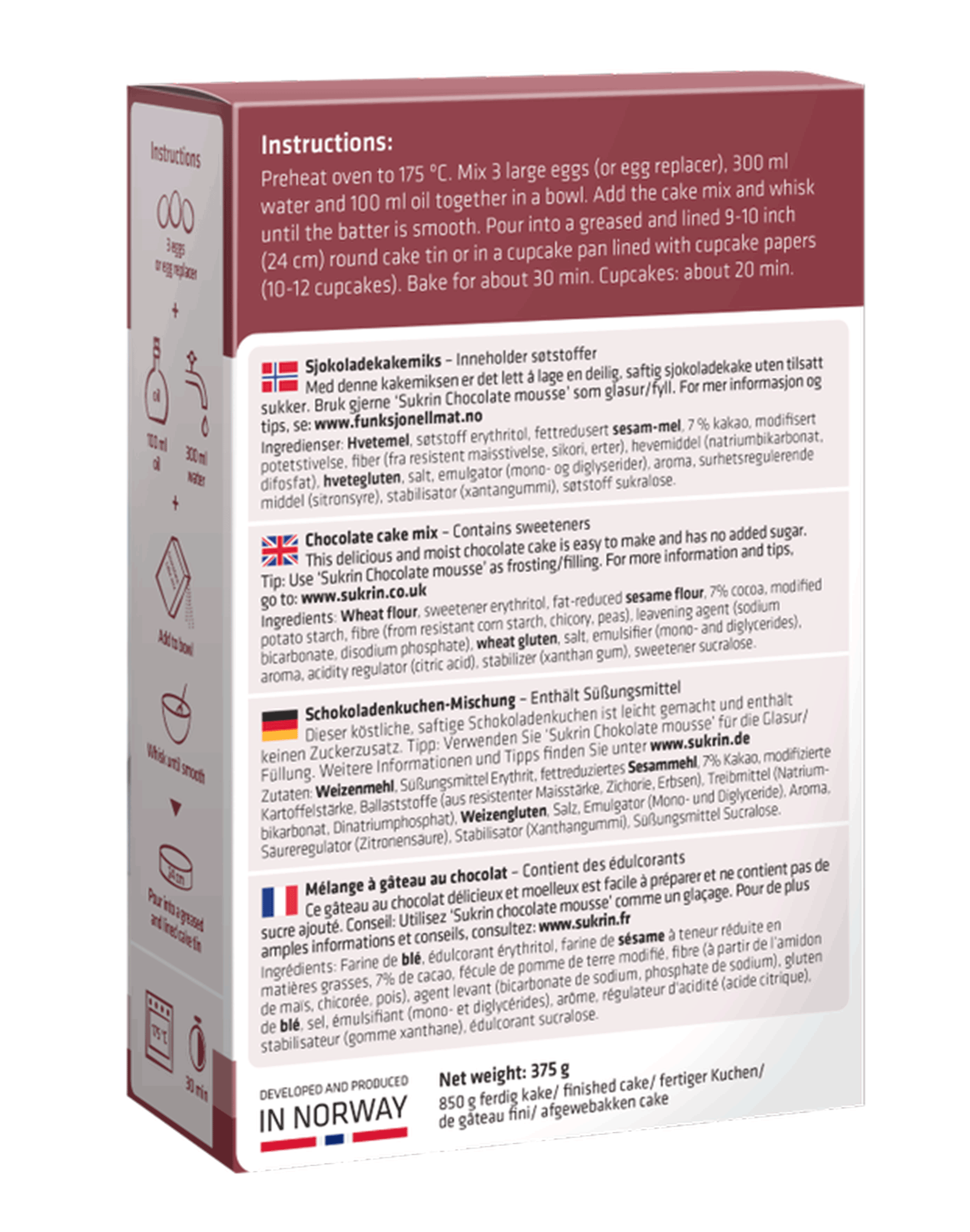 SUKRIN Backmischung Schokokuchen 375g