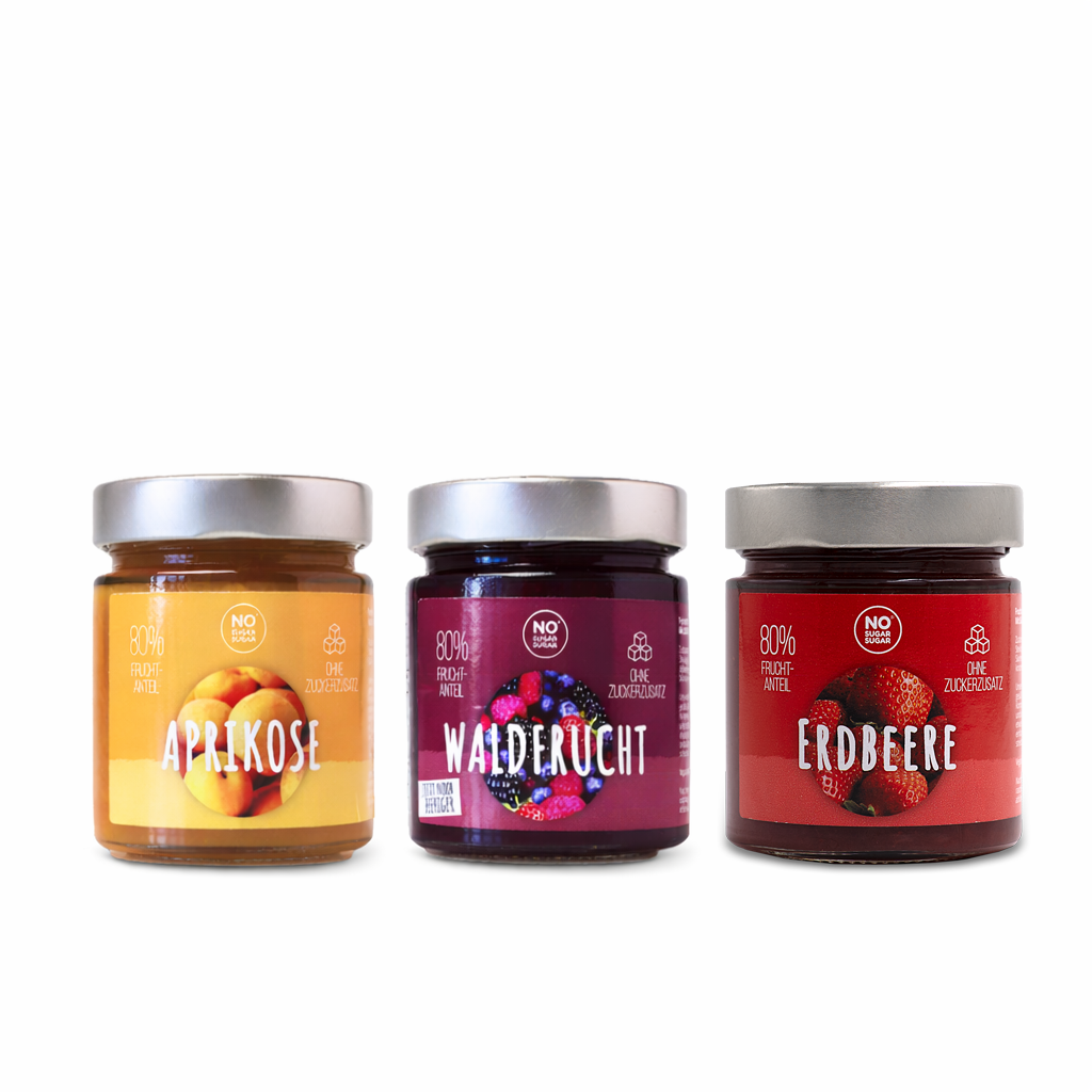 NO SUGAR SUGAR Fruchtaufstrich Probierset 3 Gläser