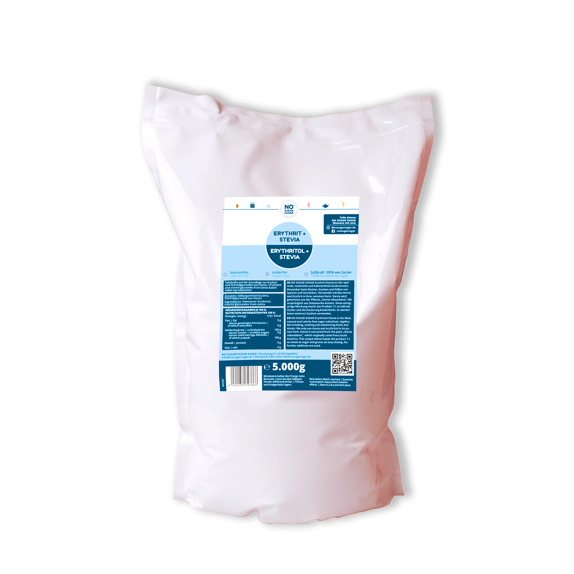 NO SUGAR SUGAR Erythrit+Stevia 5kg