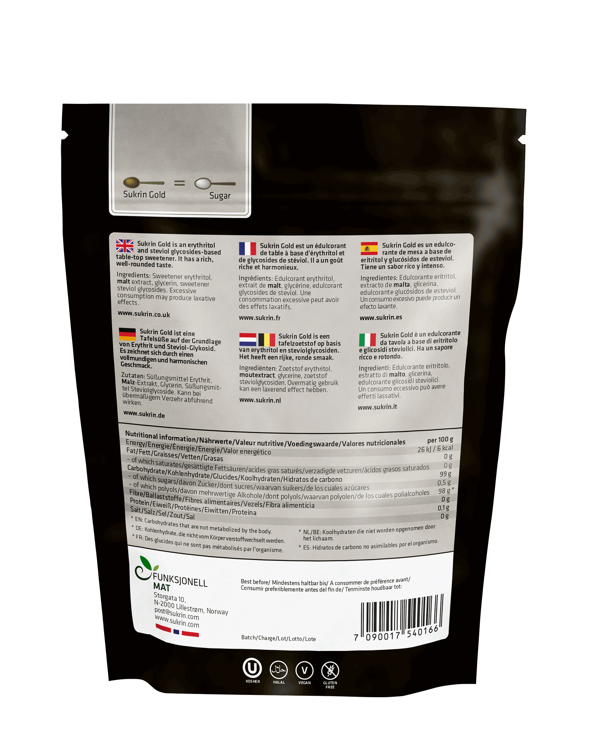 SUKRIN Erythrit+Stevia Gold 500g