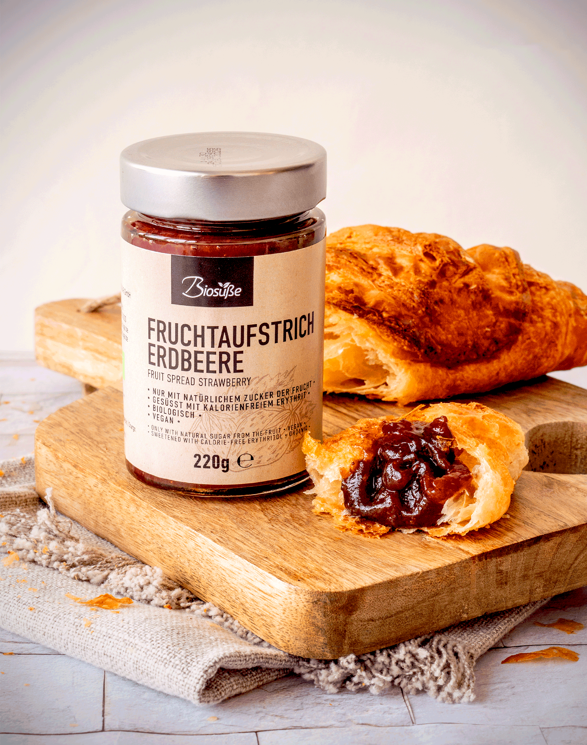 Biosüße Bio Fruchtaufstrich Erdbeere 220g