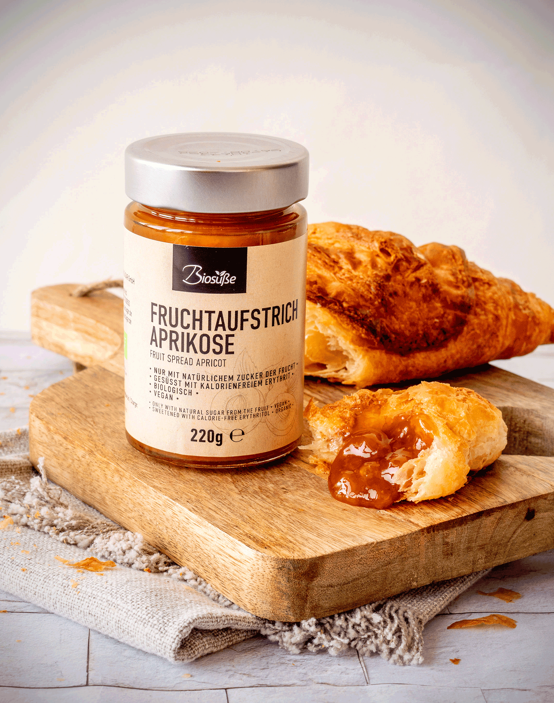 Biosüße Bio Fruchtaufstrich Aprikose 220g