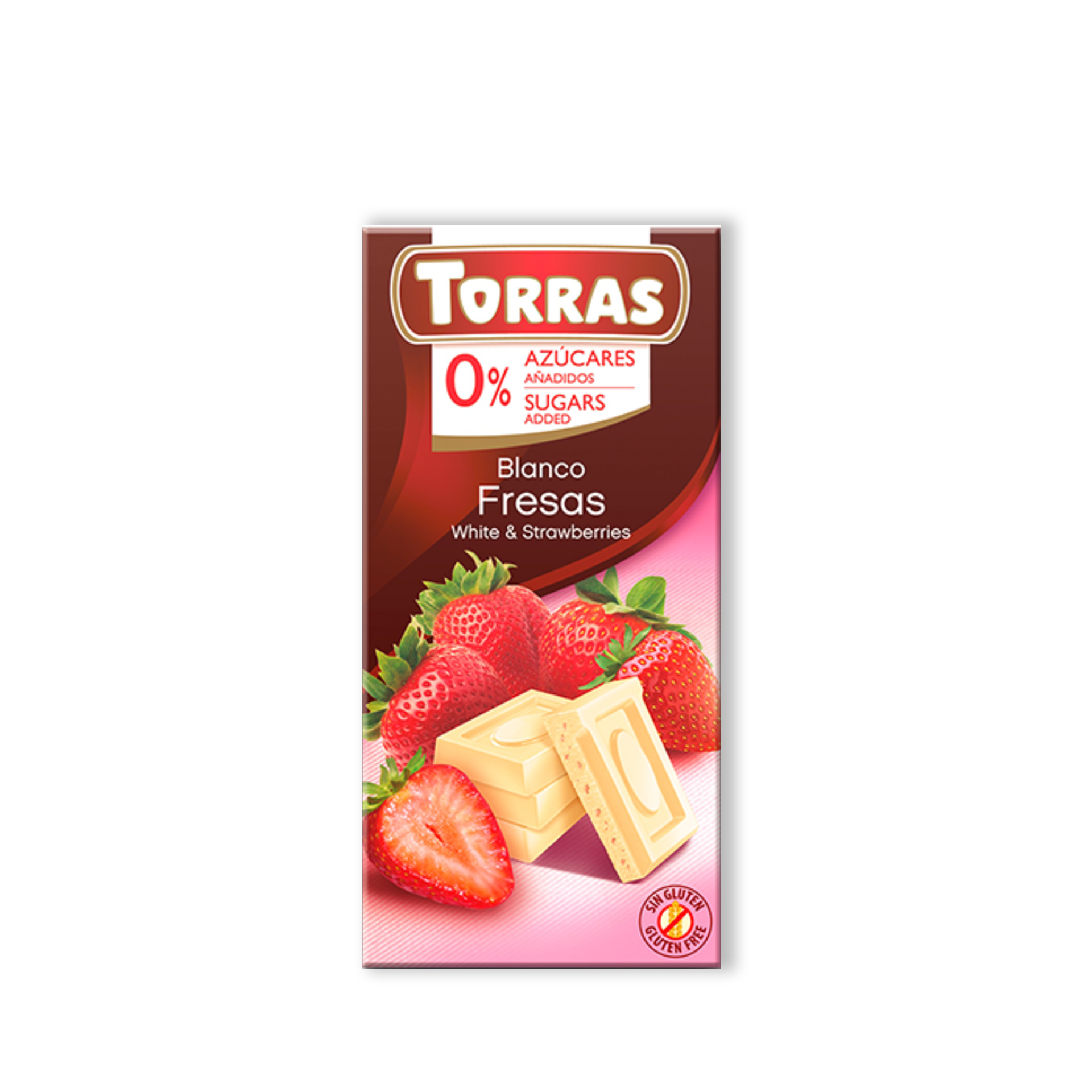 Torras Classic Schokolade Weiß mit Erdbeeren 75g