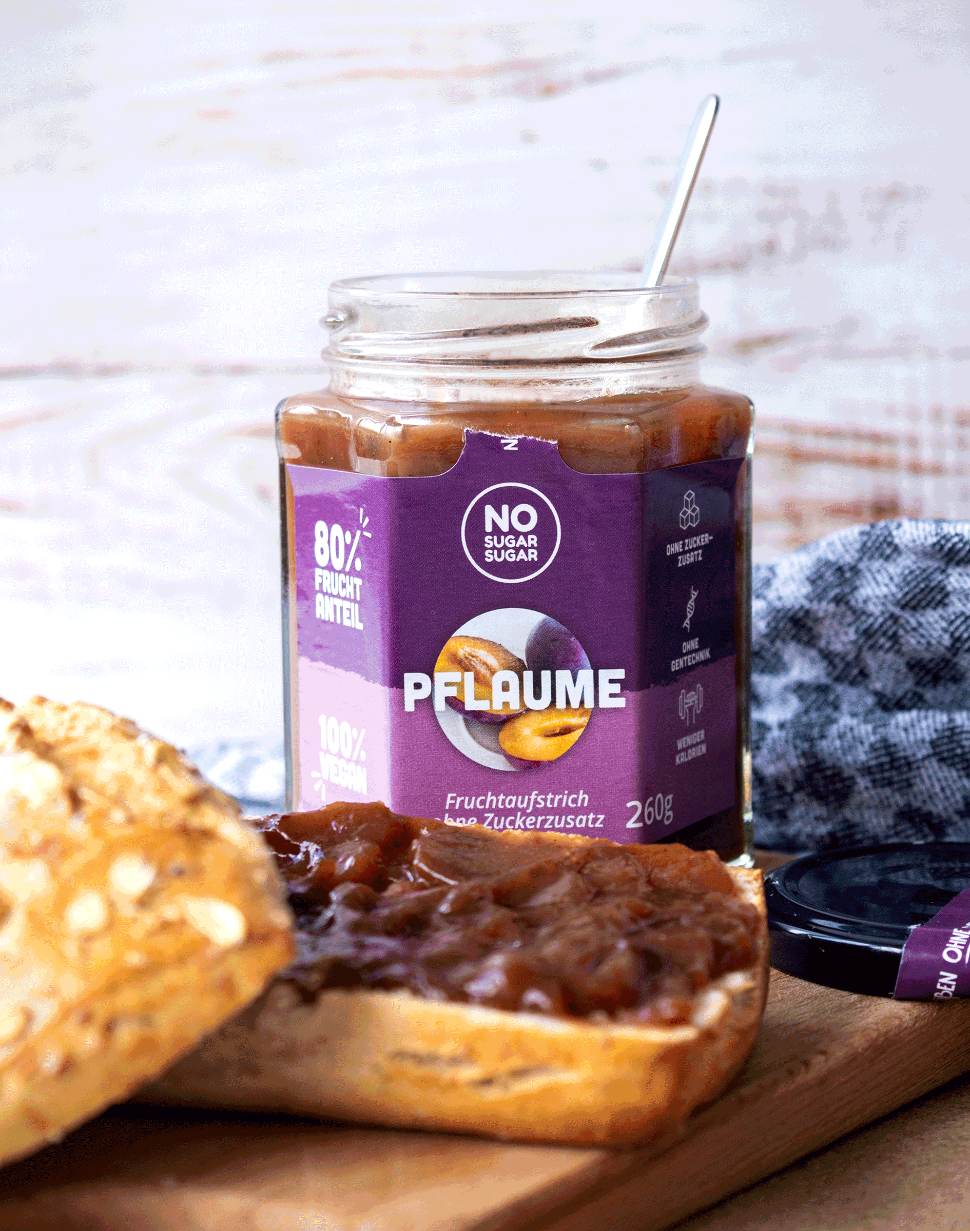 NO SUGAR SUGAR Fruchtaufstrich Pflaume 260g