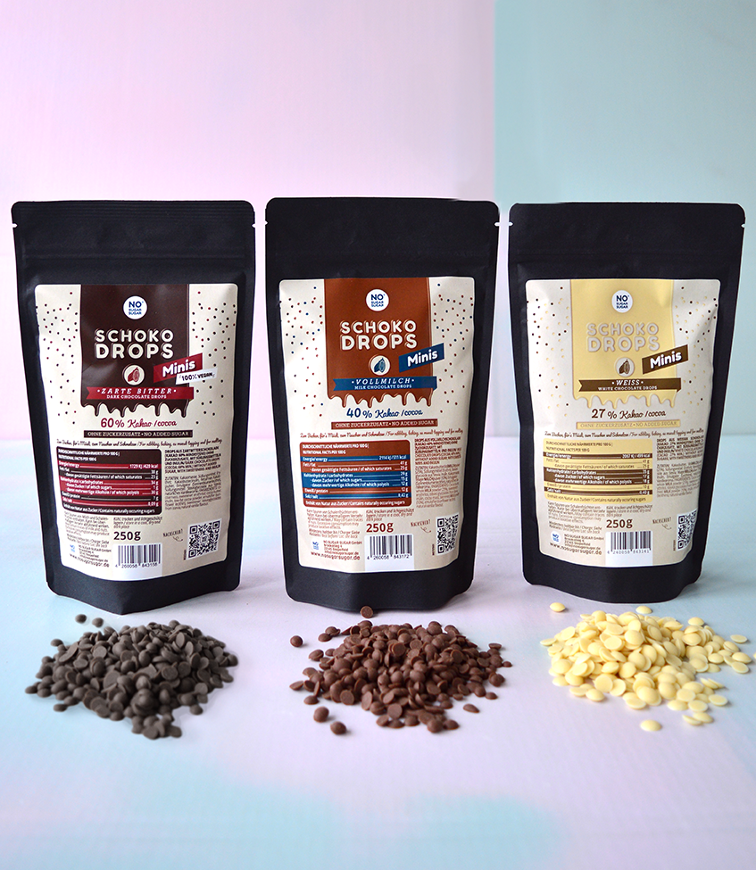 NO SUGAR SUGAR Schokodrops Minis Probierset Mix 3x250g