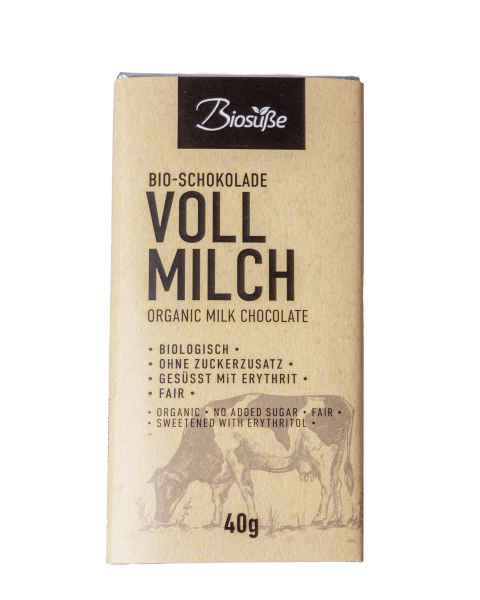 Biosüße Bio-Schokolade Vollmilch 40g