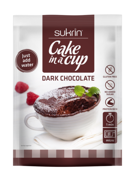 Sukrin cake in a cup dark chocolate