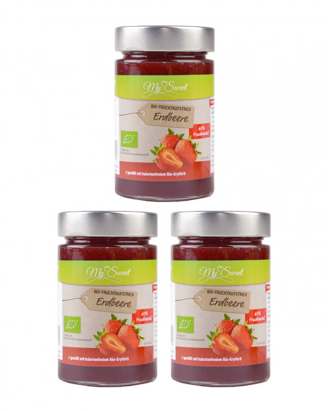 3er Pack My Sweet Bio-Fruchtaufstrich Erdbeere je 1 x 225g
