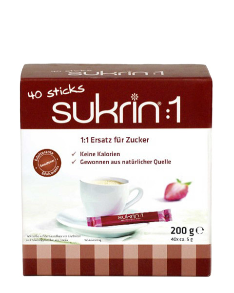 Sukrin:1 Sticks Erythrit &amp; Stevia 40 × 5g