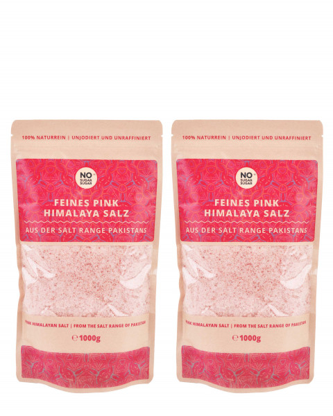 5 x Pink Himalaya Salz, feine Körnung, 1 kg