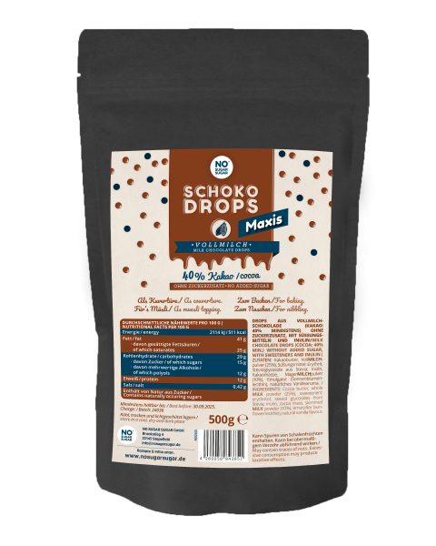 No Sugar Sugar Schokodrops Vollmilch, 500g