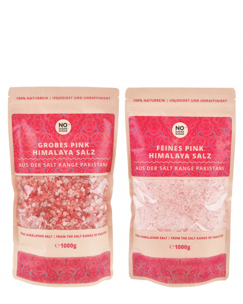Pink Himalaya Salz, 2x 1kg (1x fein &amp; 1x grob)