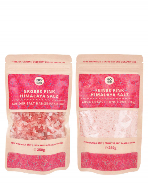 Pink Himalaya Salz, 2x 250g (1x fein &amp; 1x grob)