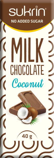 Sukrin Milchschokolade mit Kokosnuss 40g