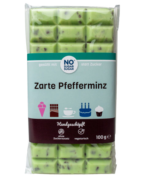 NO SUGAR SUGAR Zarte Pfefferminz Schokolade 100g