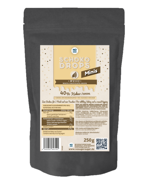 NO SUGAR SUGAR Schokodrops Minis Weiß, 250g