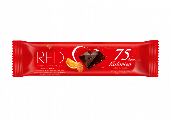 RED Riegel Dunkle Schokolade Mandel &amp; Orangenschale, 26g