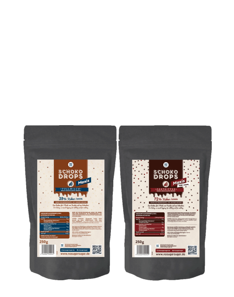 Probierset: Je 1 × Schokodrops Vollmilch &amp; Zartbitter, 250g