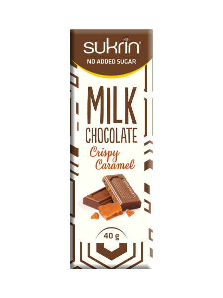 Sukrin Milchschokolade Crispy Caramel 40g